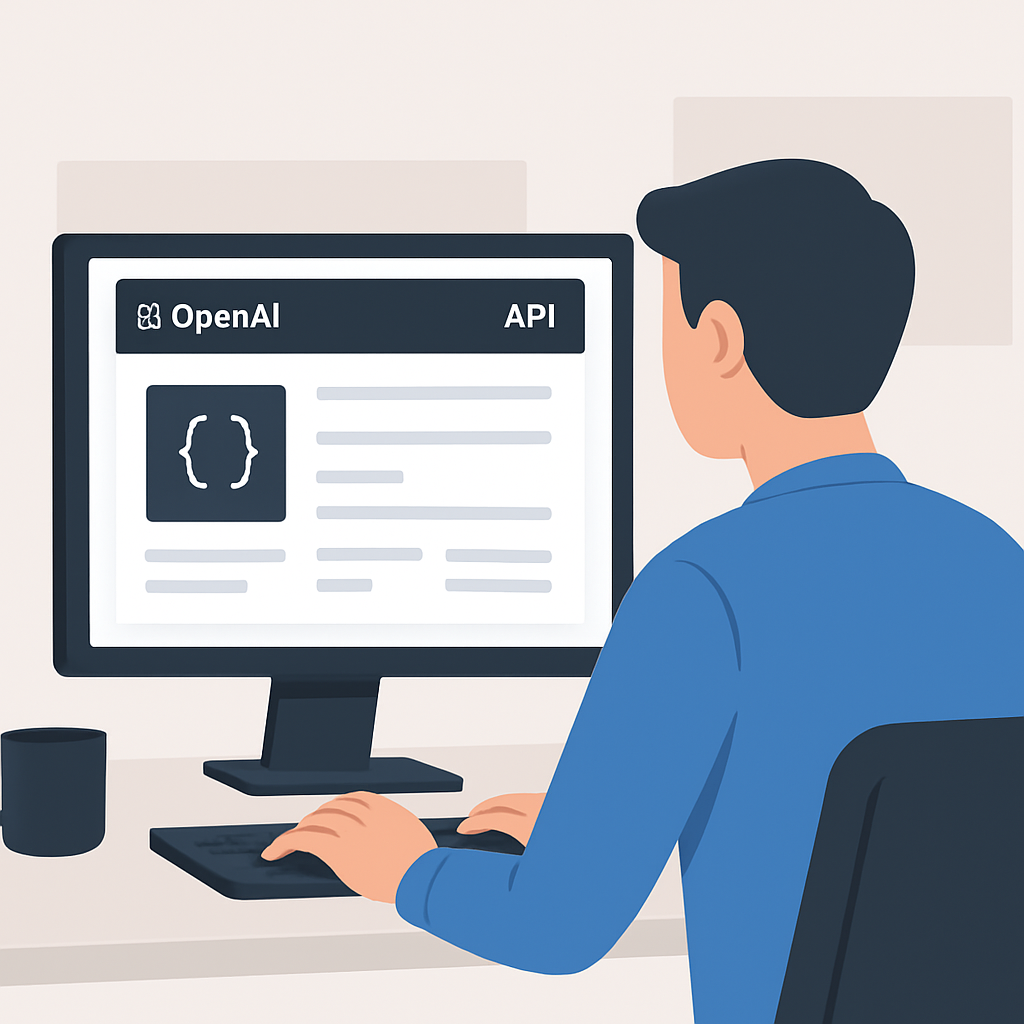 Desenvolvedor trabalhando com dashboard da OpenAI API