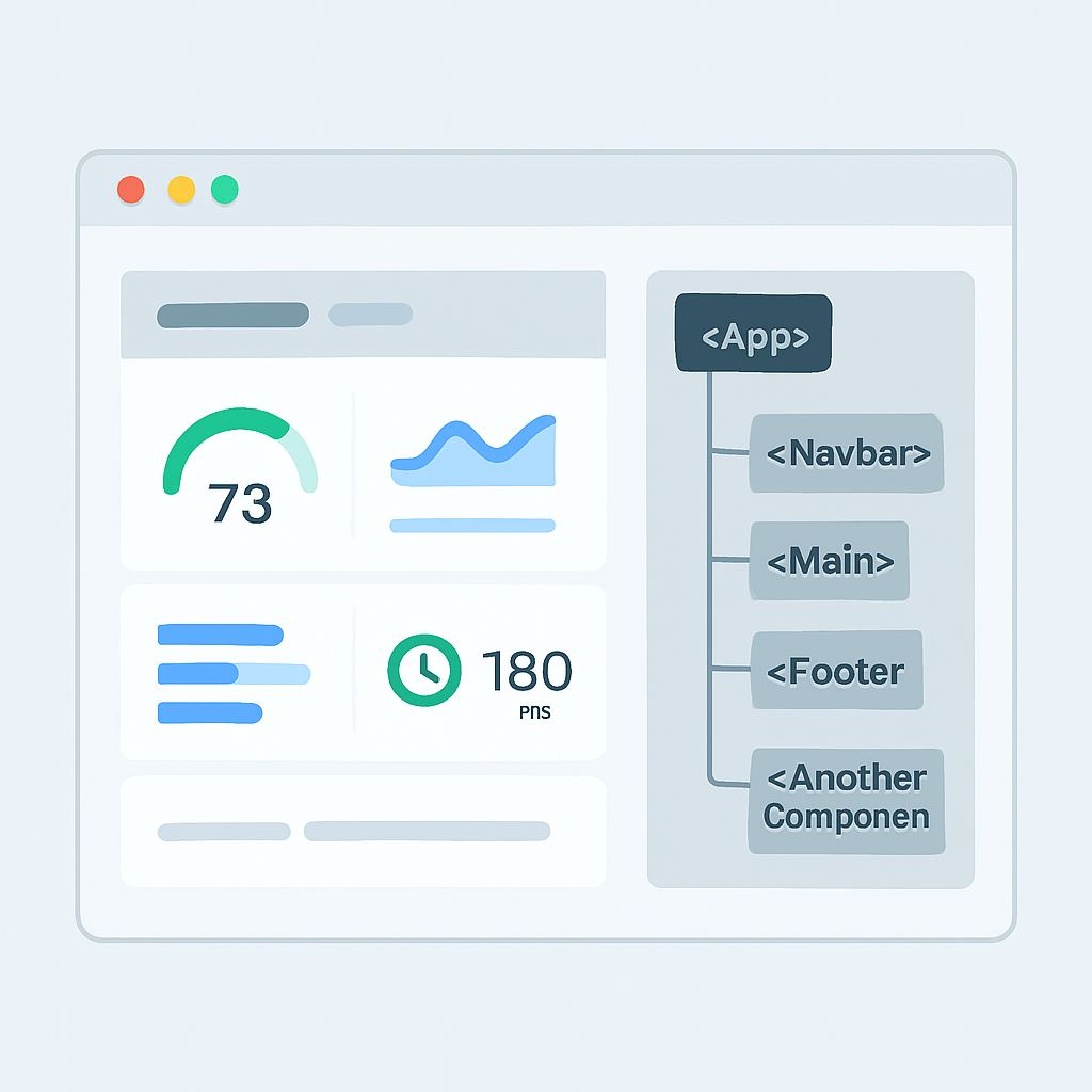 Interface do DevTools do Nuxt 3 mostrando métricas de performance