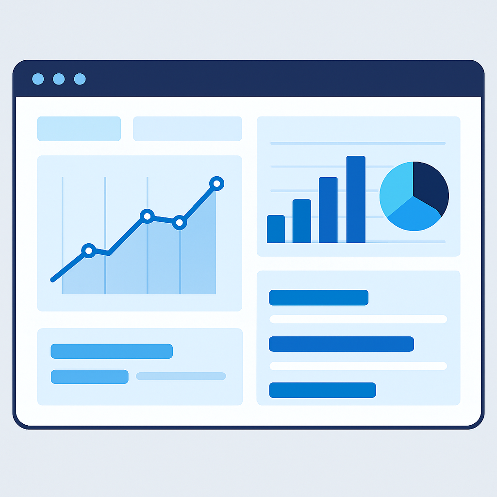 Dashboard de analytics mostrando taxas de conversão de marketing de afiliados e streams de receita de blog tech