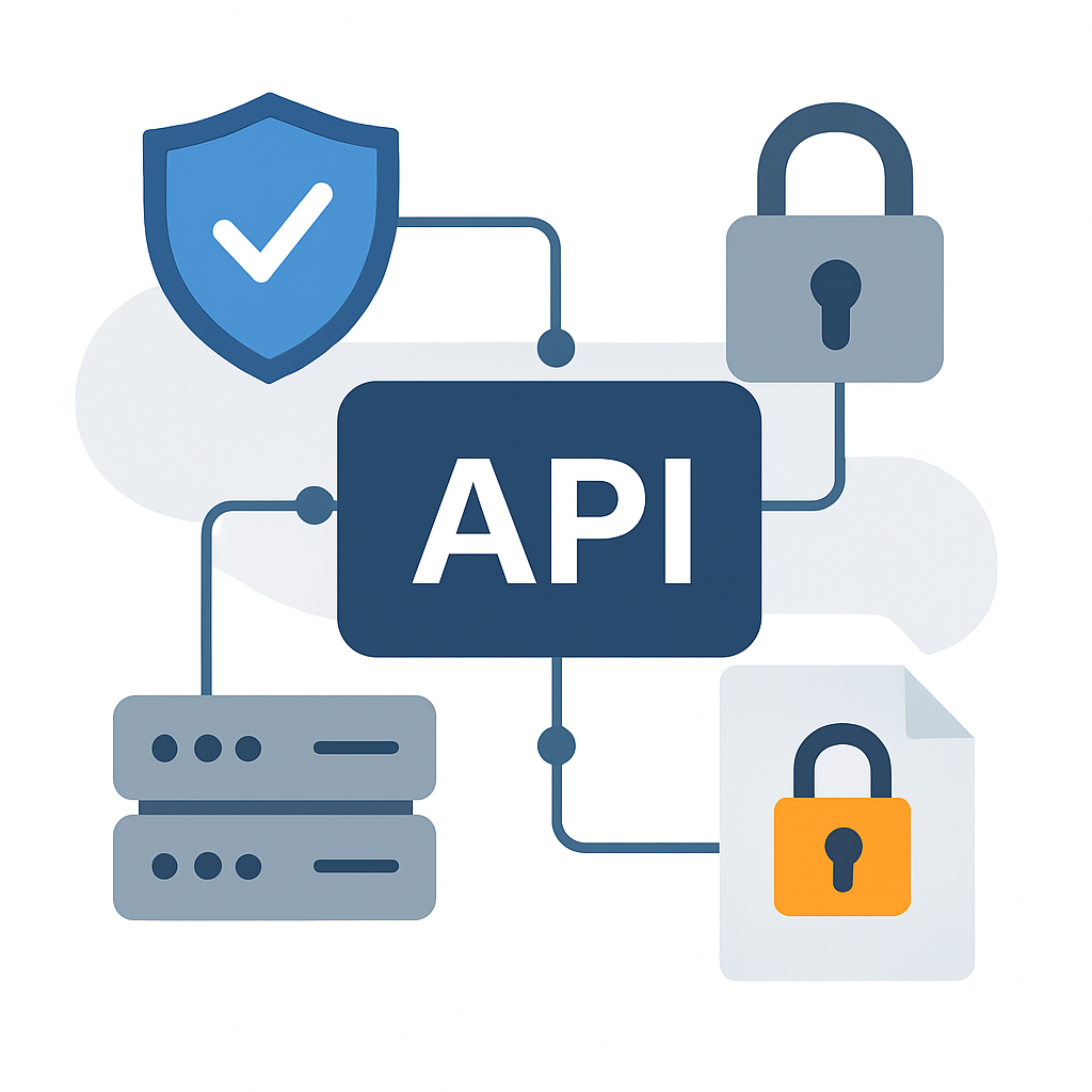 Diagrama de segurança cibernética mostrando camadas de proteção de API