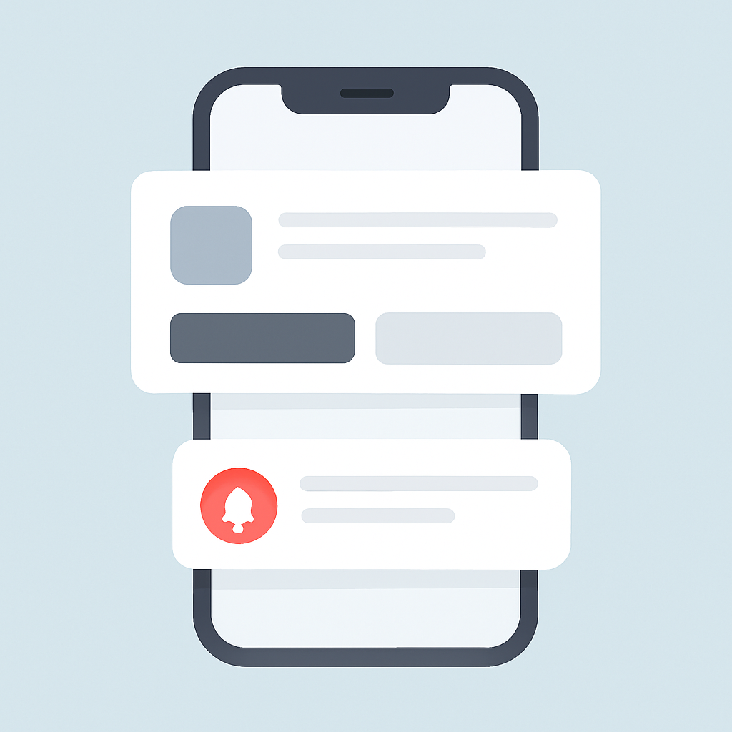Diálogo de permissão para notificações iOS e notificação recebida