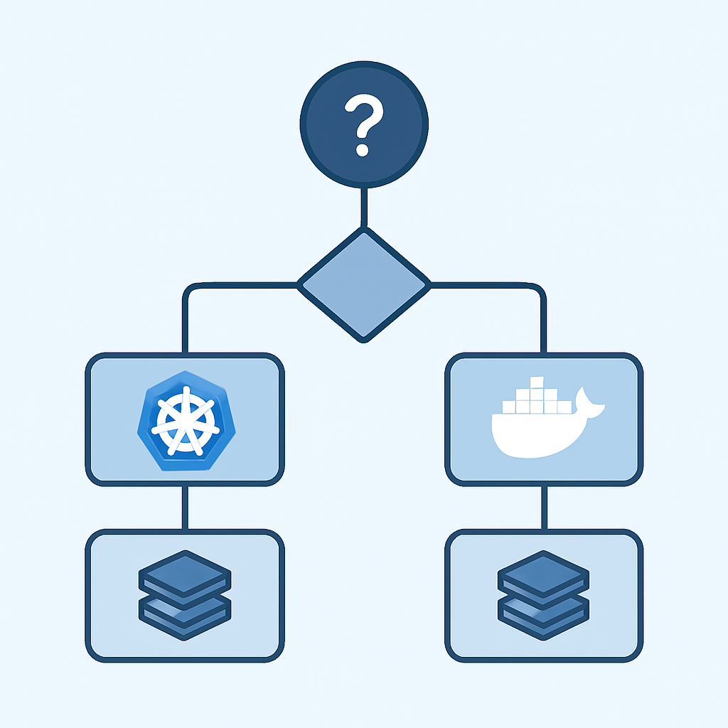Fluxograma de decisão para escolher entre Kubernetes e Docker Swarm