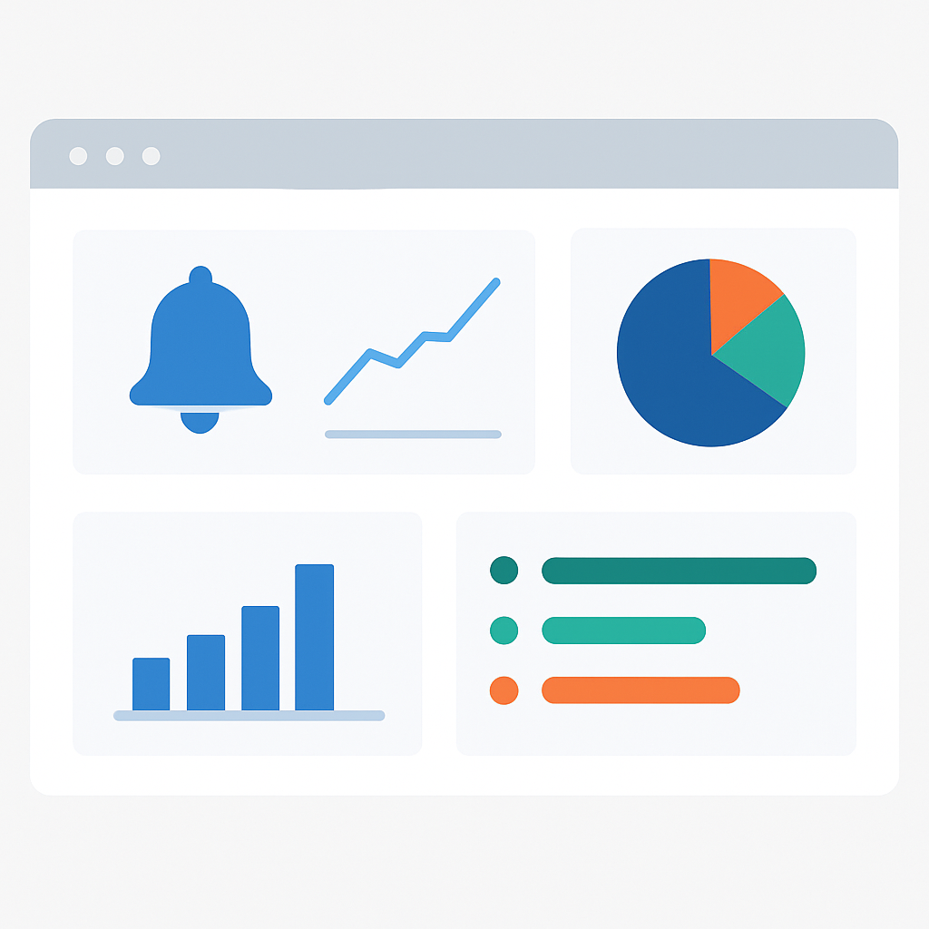 Dashboard mostrando analytics de notificações push com dados de segmentação