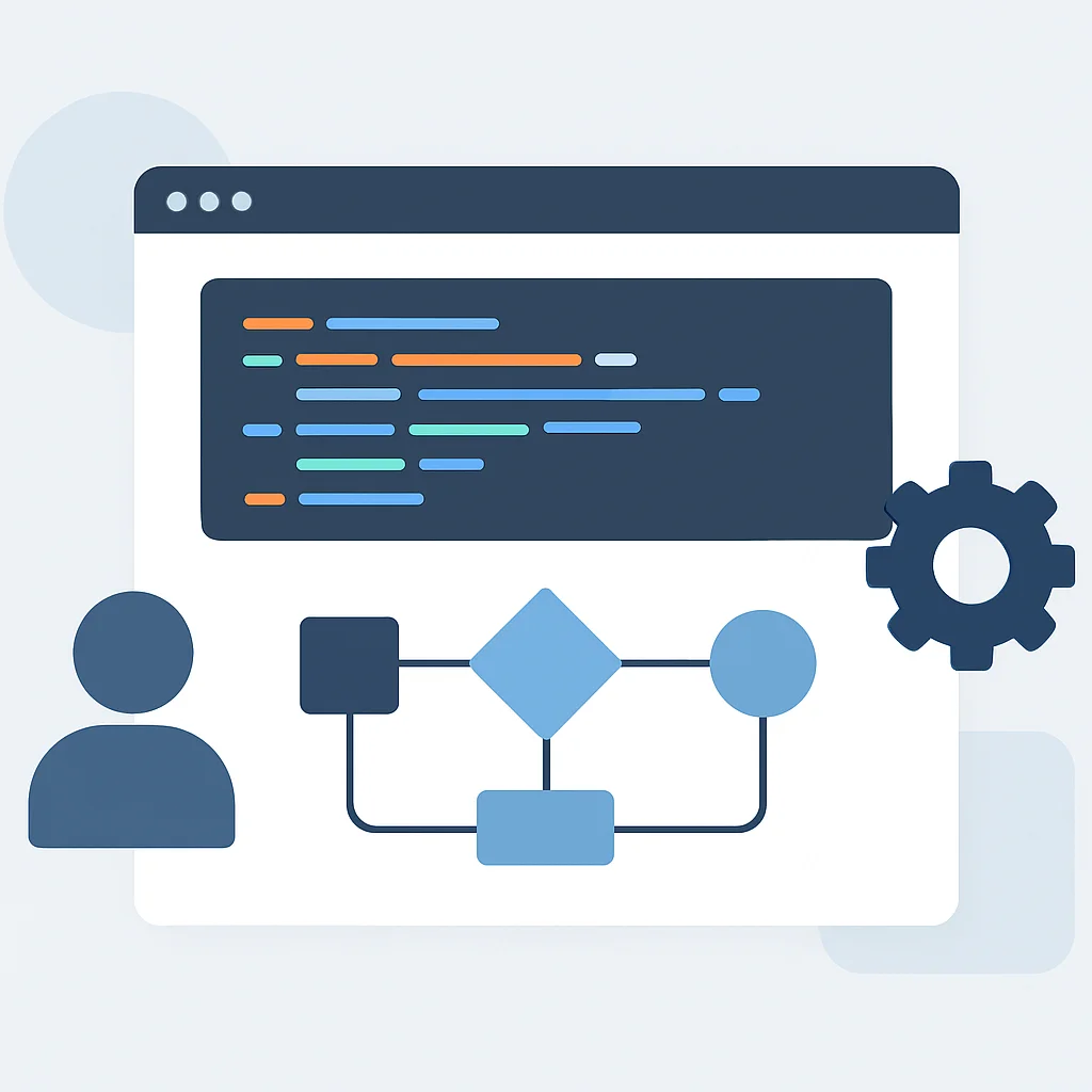 Exemplo de post de blog direcionado a desenvolvedores com trechos de código e diagramas