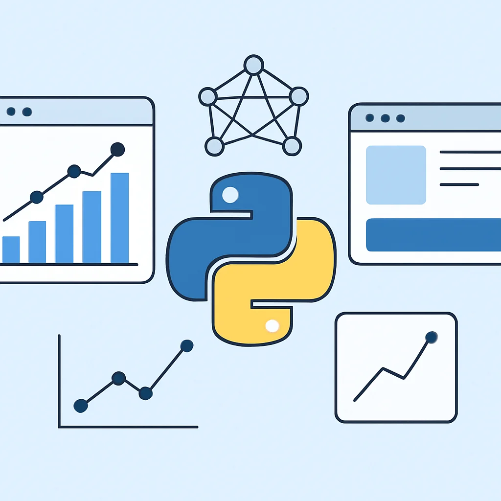 Ilustração do uso de Python em ciência de dados, modelos de machine learning e interfaces web