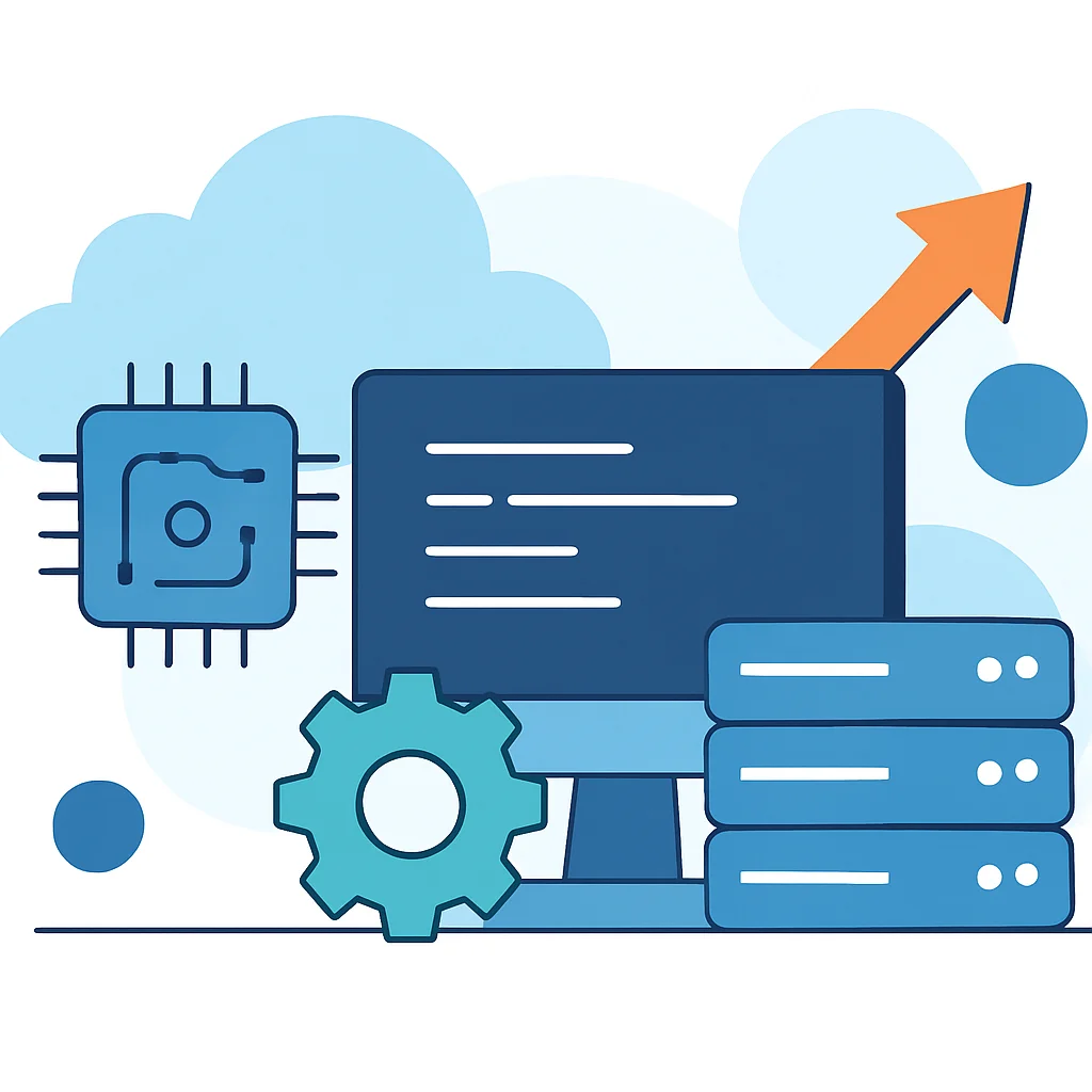 Ilustração abstrata representando tecnologia futura e desenvolvimento backend