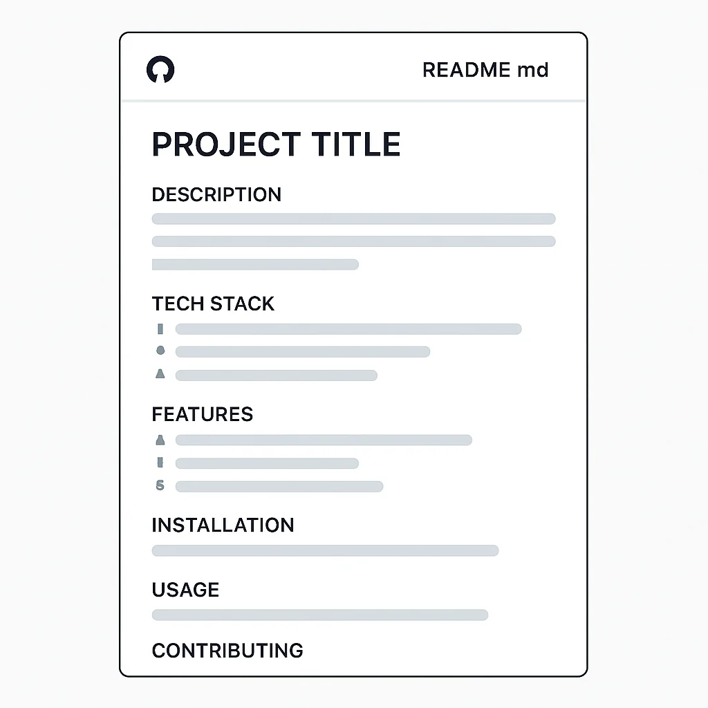 Exemplo de arquivo README.md detalhado para um repositório GitHub.