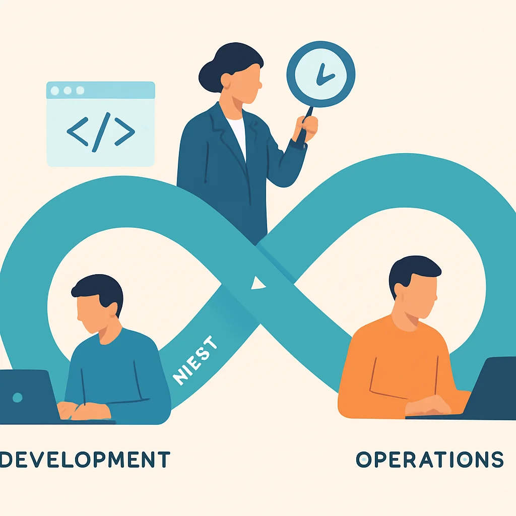 Diagrama conceitual do ciclo de vida DevSecOps com segurança integrada em cada etapa