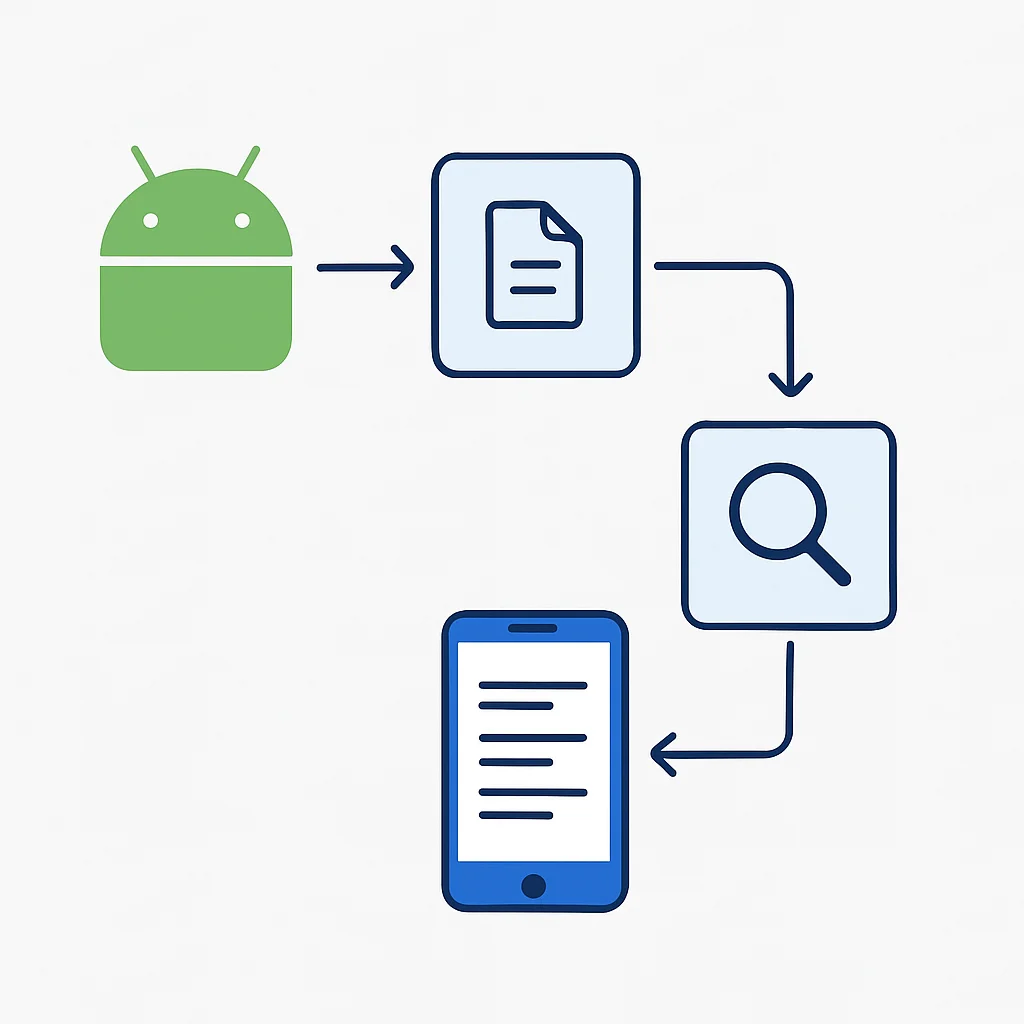 Fluxograma de integração de reconhecimento de texto ML Kit em aplicativo Android