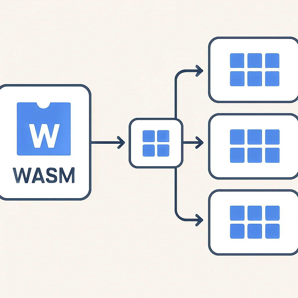 Fluxograma mostrando estratégia de lazy loading e code splitting de módulos WebAssembly