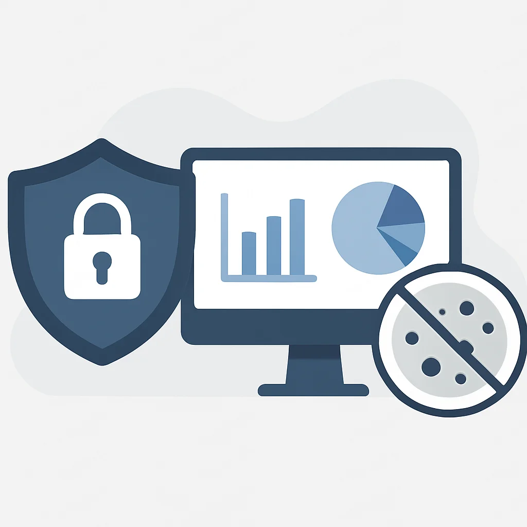 Ilustração de privacidade de dados e conceitos de rastreamento sem cookies