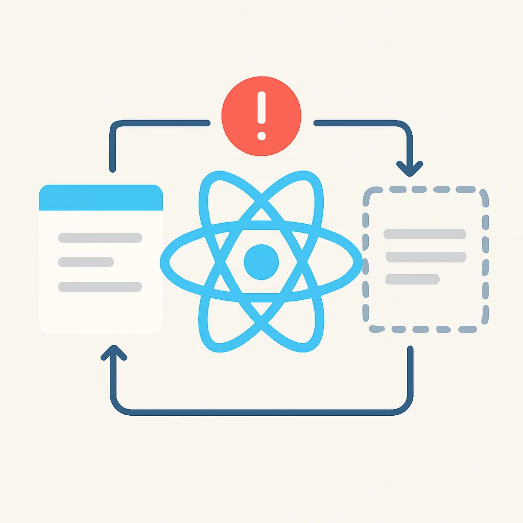 Ilustração do ciclo de vida de componentes React com Virtual DOM