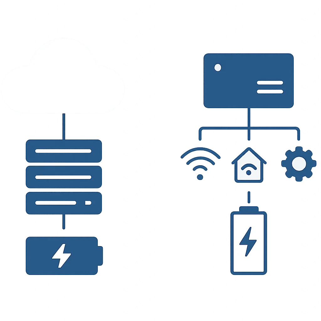 Infográfico comparando o consumo de energia da computação em nuvem tradicional vs. edge computing para aplicações IoT