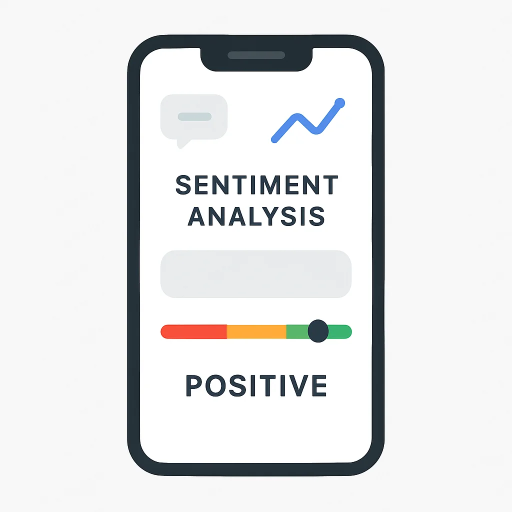 Captura de tela de um aplicativo móvel com análise de sentimento em tempo real via SLM local