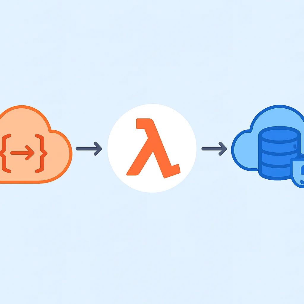 Diagrama de arquitetura serverless mostrando interação entre API Gateway, Lambda e DynamoDB