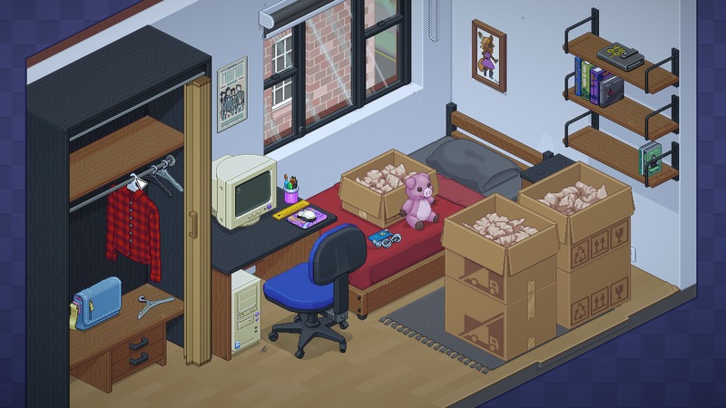 Caixas sendo desembaladas em um quarto novo