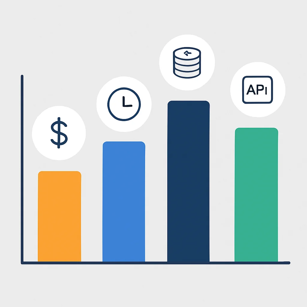 Gráfico comparativo de modelos de precificação de API