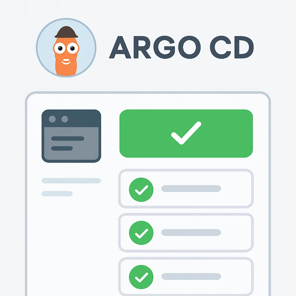 Visualização do status de saúde do Argo CD mostrando verde para recursos saudáveis
