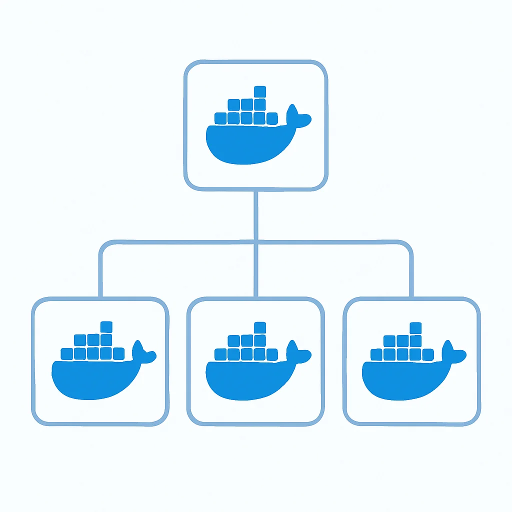 Diagrama de arquitetura de cluster Docker Swarm com nós gerenciadores e de trabalho