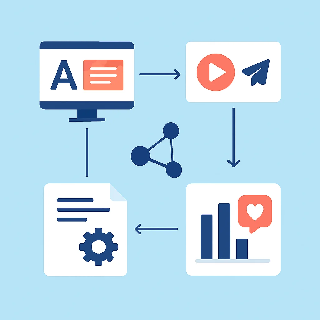 Fluxograma do fluxo de trabalho de marketing de conteúdo para uma empresa de tecnologia