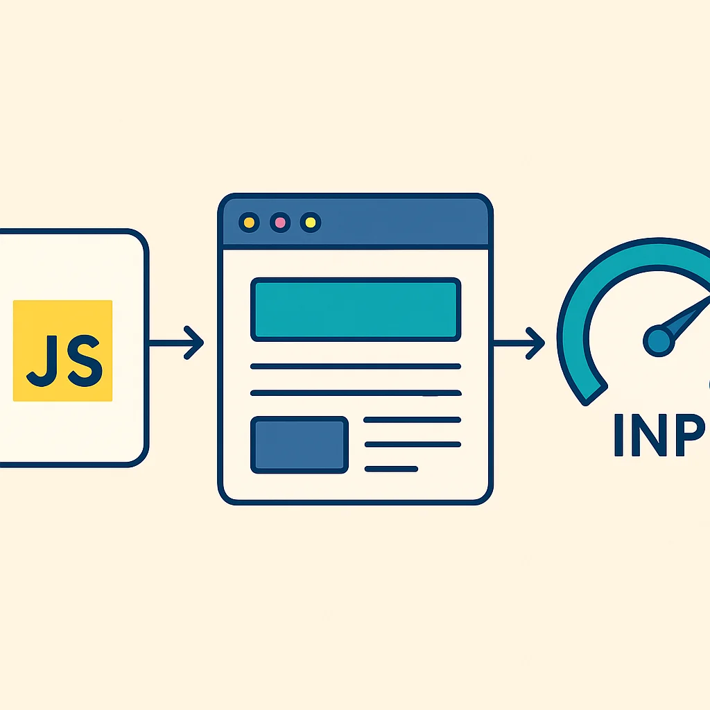 Fluxograma mostrando como a execução de JavaScript afeta a renderização do navegador e o INP