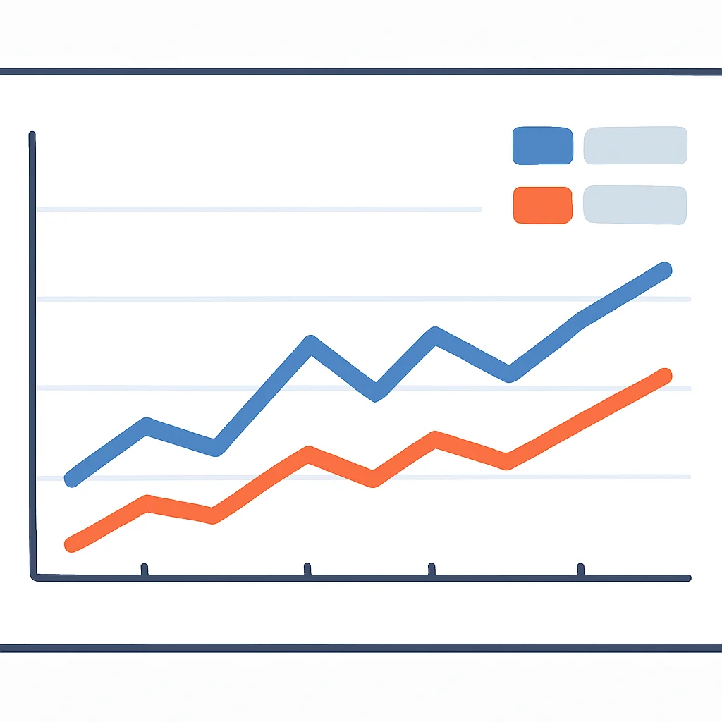 Um gráfico exibindo indicadores financeiros chave como ciclo de conversão de caixa e taxa de queima de caixa ao longo do tempo