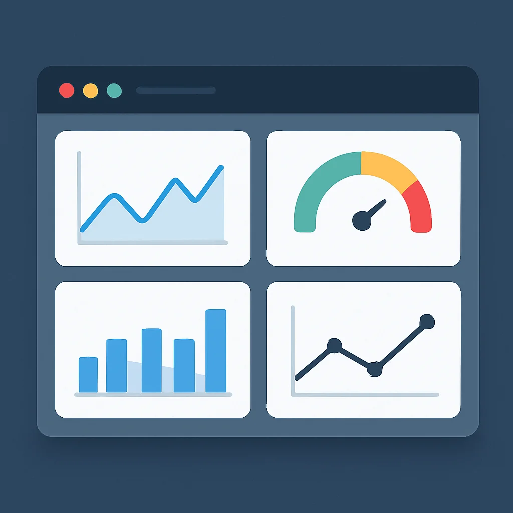 Painel de controle do Grafana exibindo métricas de latência, vazão e taxas de erro