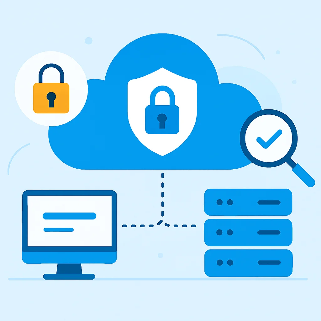 Infográfico ilustrando recursos de segurança da Kwontudo Cloud Platform