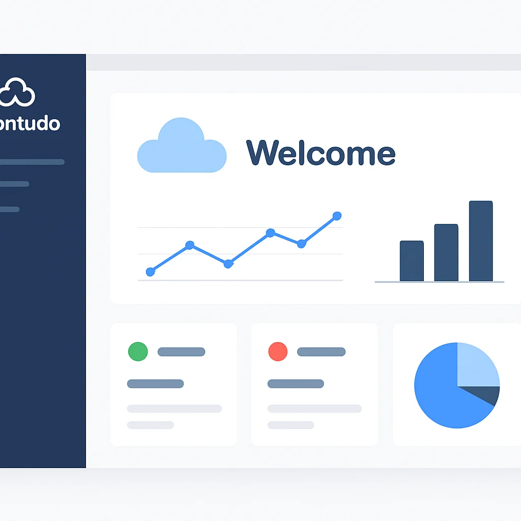 Captura de tela da interface do painel da Kwontudo Cloud Dev Platform